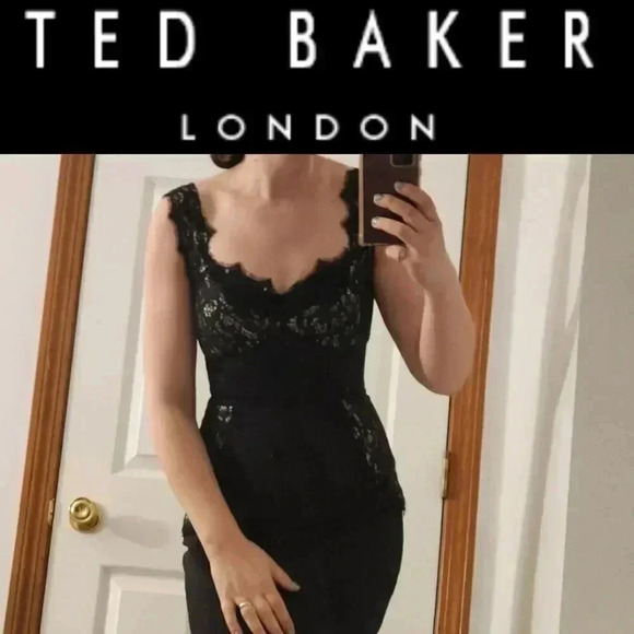 Ted Baker black lace dress - Picture 1 of 16